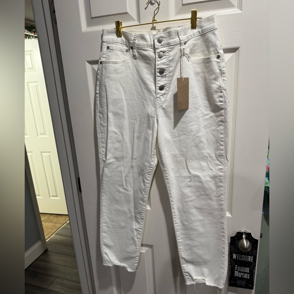 NWT Madewell The Perfect Vintage Crop Jean in White Size 31
